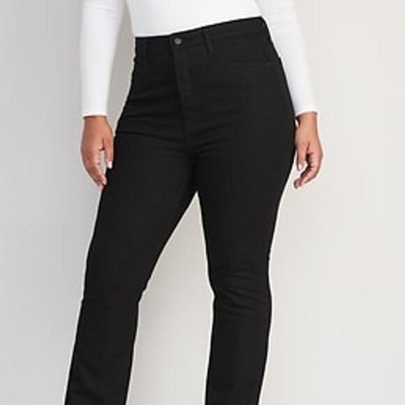 NWT Old Navy Extra High-Waisted Button-Fly Side-Slit Kicker Boot-Cut Jeans Women - Picture 5 of 8